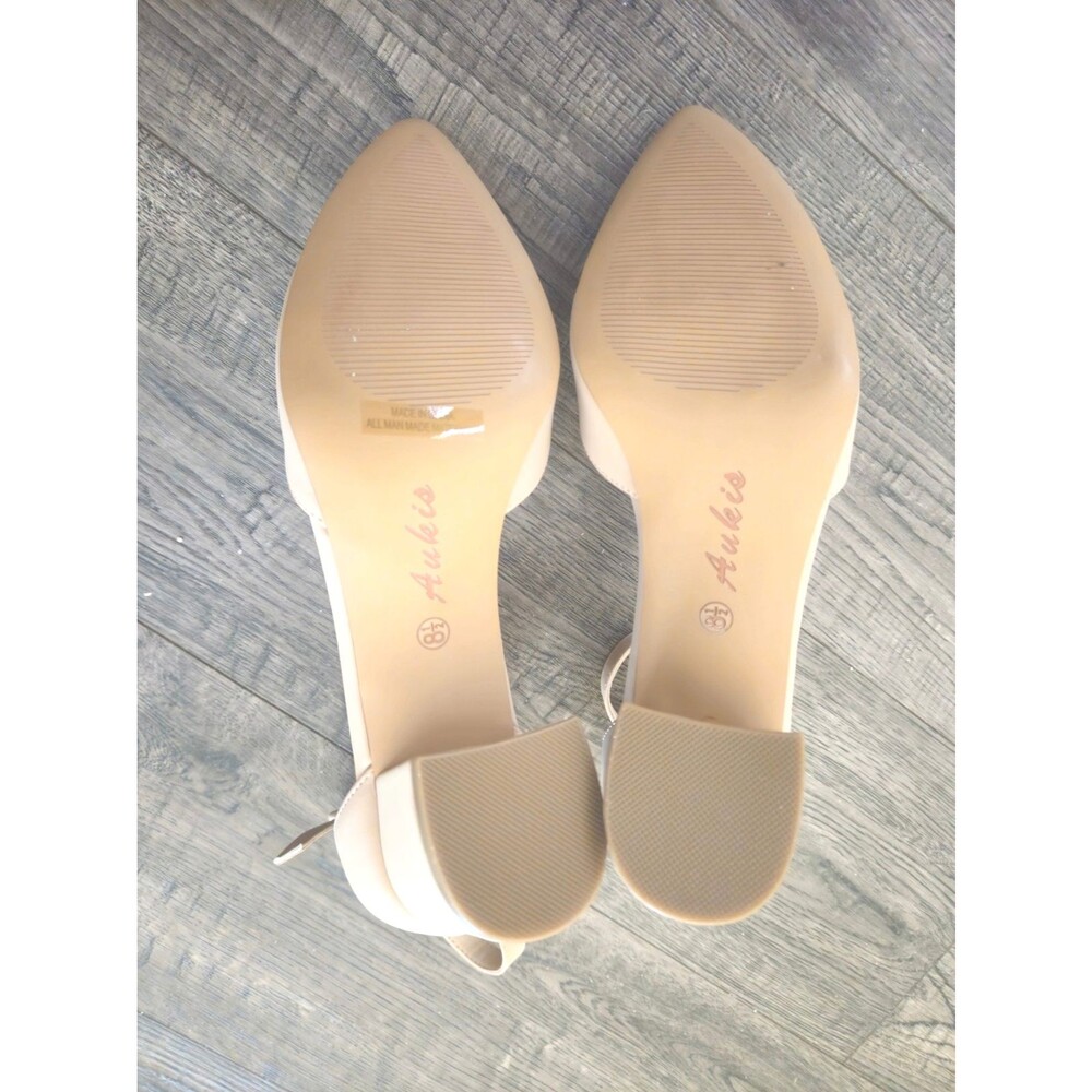 Women's Nude Block Heel Ankle Strap Pointed Toe Pumps Size 8.5 EU 40 - Picture 5 of 8